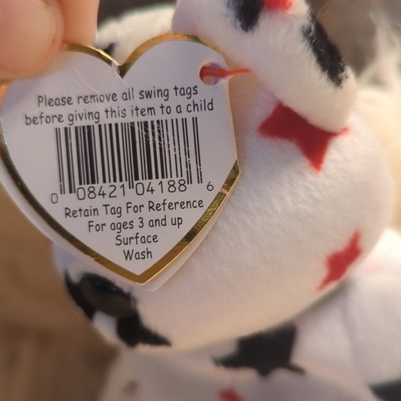 TY GLORY Beanie Baby - RARE - 1997 Hang Tag 1998 Tush Tag Americana Bear - Picture 5 of 9